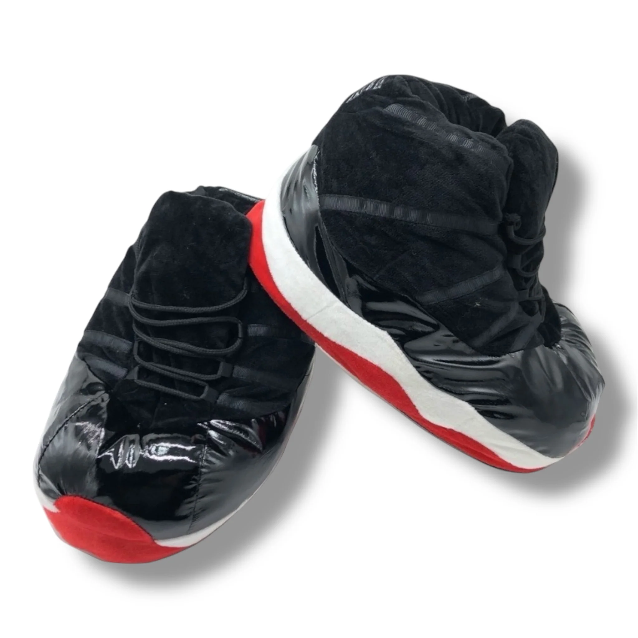 Black & Red High-Top Sneaker Slippers