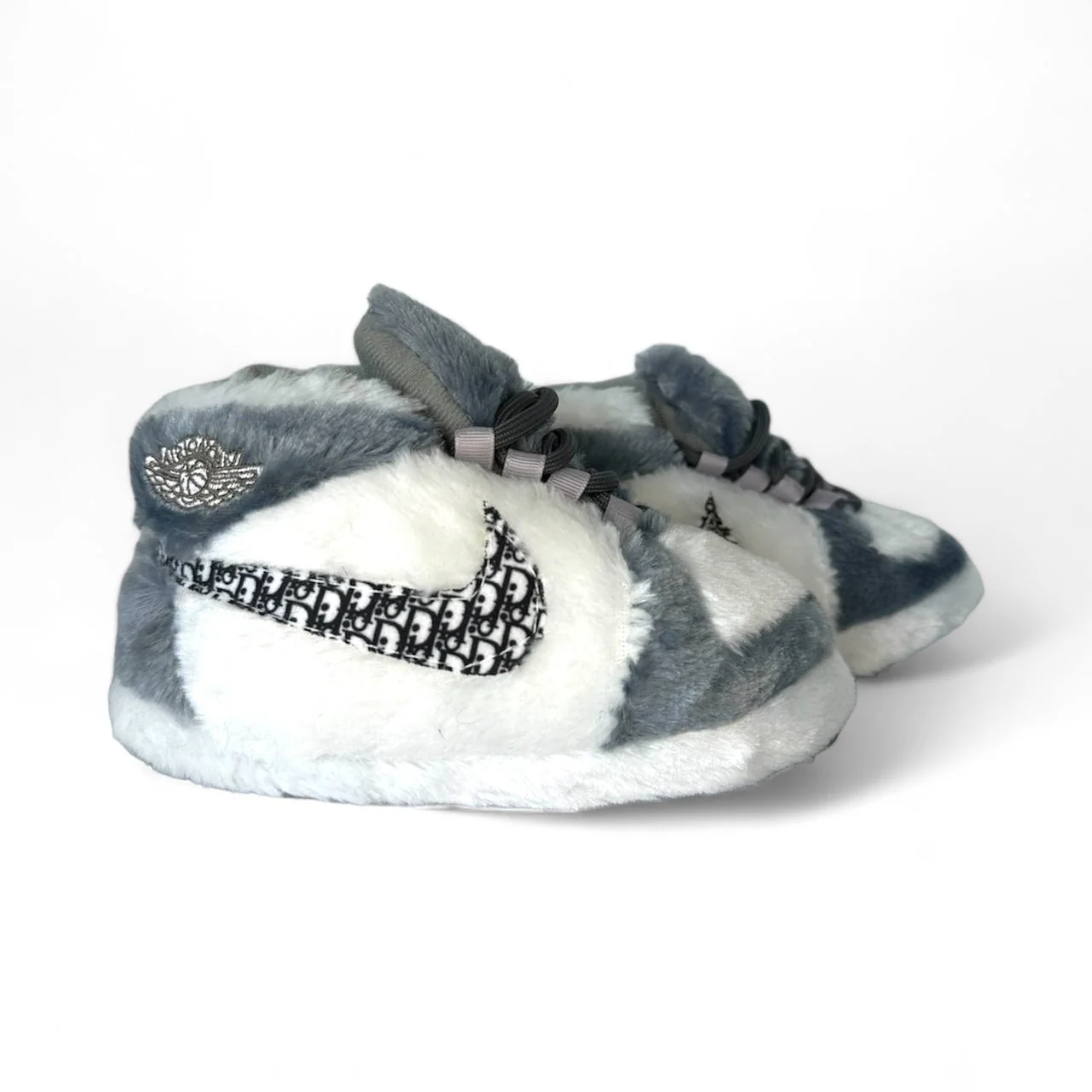 Gray & White Court Sneaker Slippers - Image 3