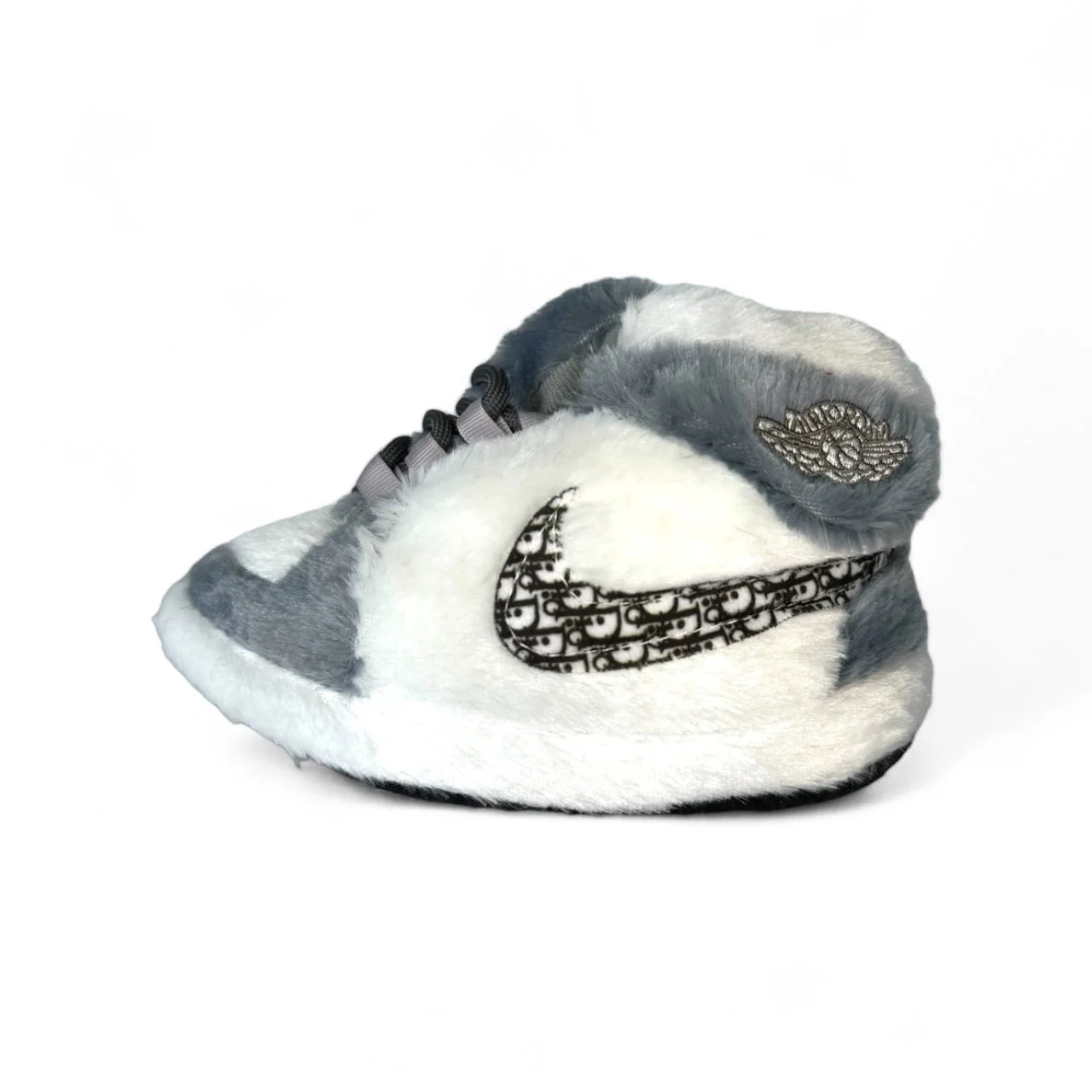 Gray & White Court Sneaker Slippers - Image 5