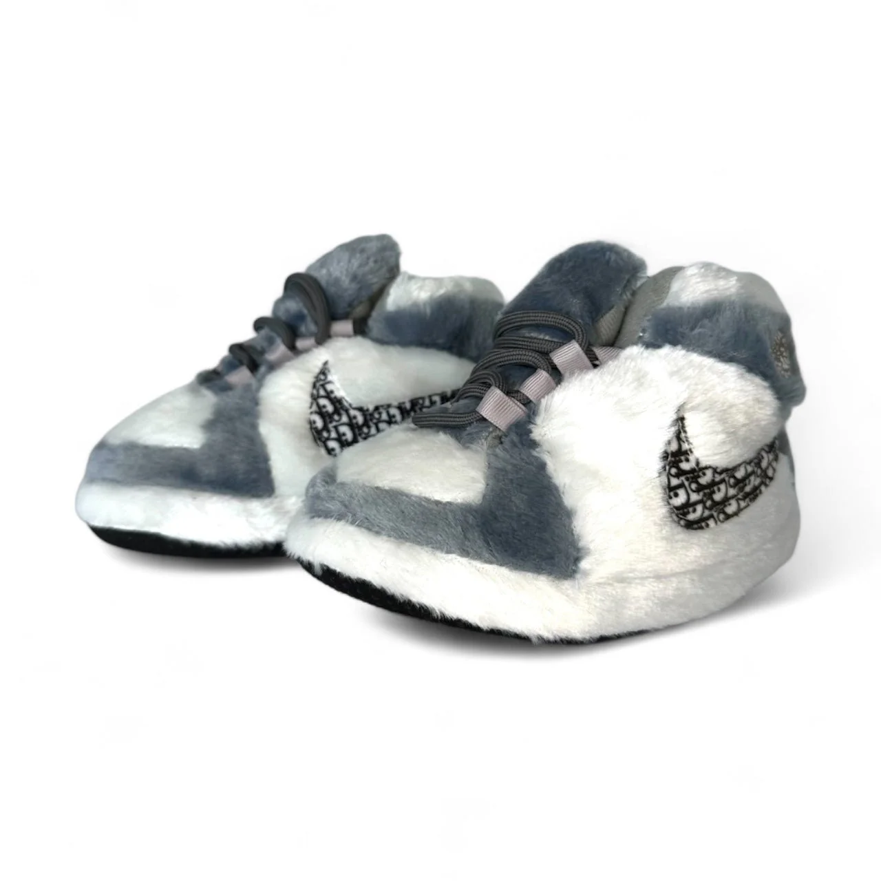 Gray & White Court Sneaker Slippers - Image 6