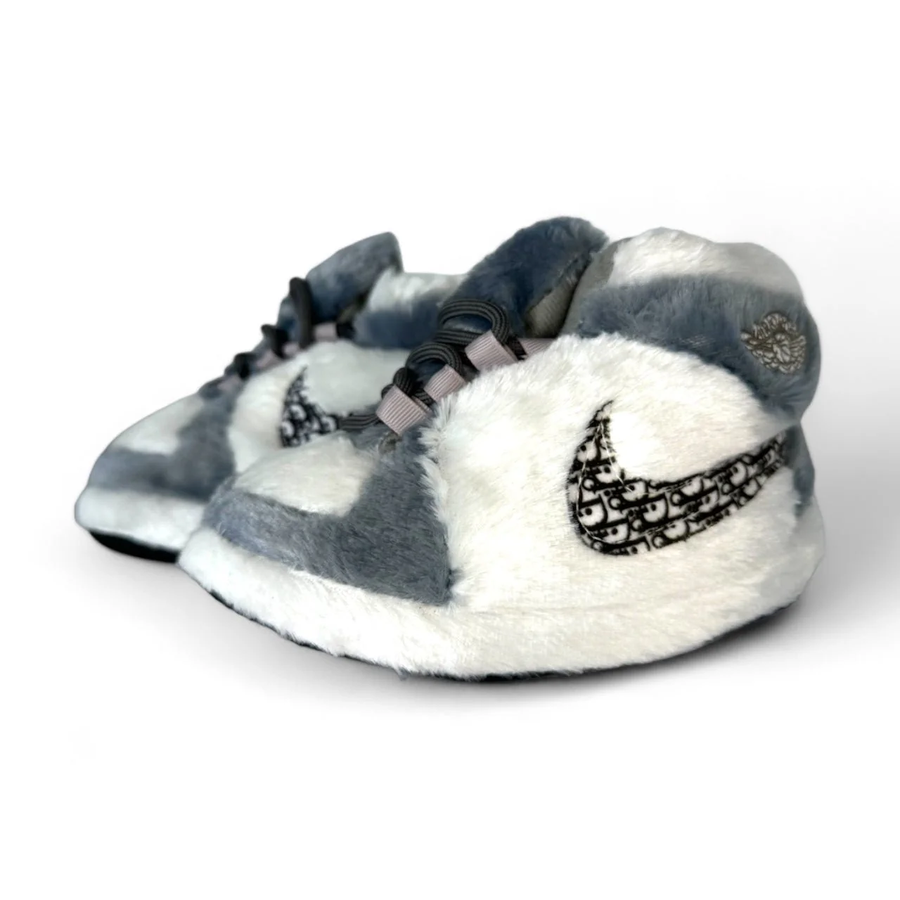 Gray & White Court Sneaker Slippers - Image 7