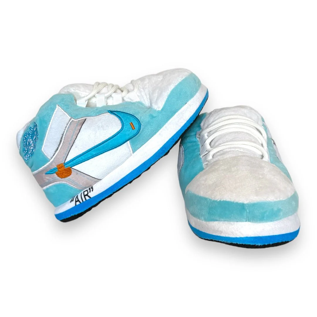 Baby Blue & Red High-Top Sneaker Slippers - Image 11
