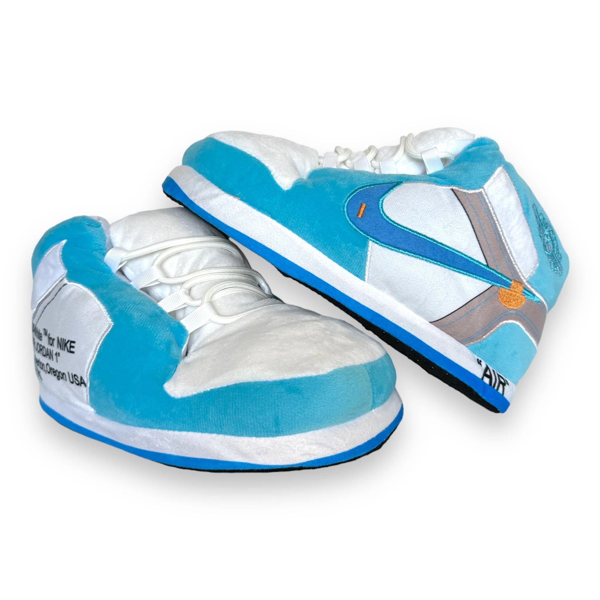 Baby Blue & Red High-Top Sneaker Slippers - Image 9