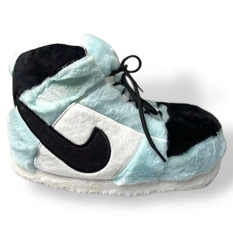 Blue & White High-Top Sneaker Slippers - Image 2