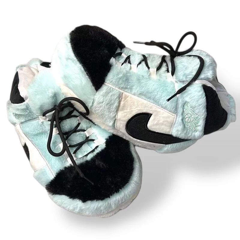 Blue & White High-Top Sneaker Slippers - Image 3